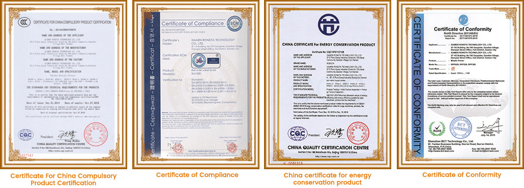 Certificação de produto Rongta
