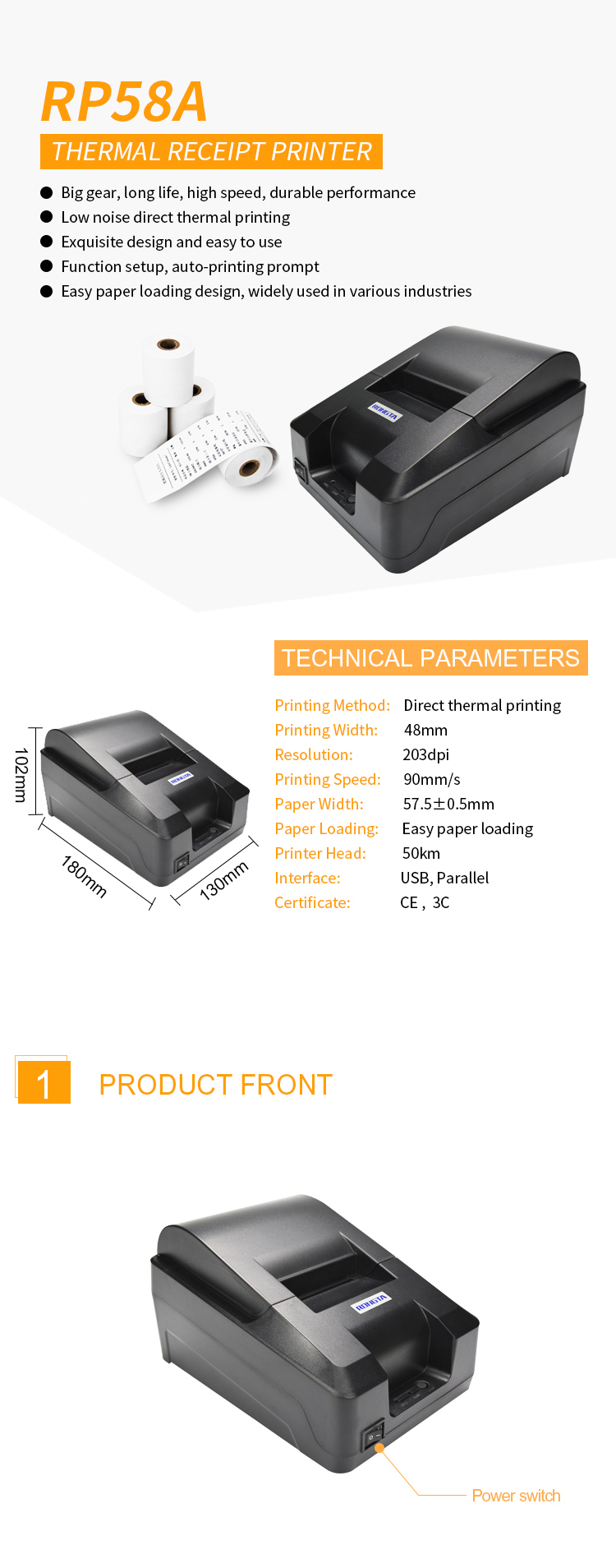 58mm Receipt Printer With USB